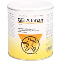 Febena Pharma GmbH GELA feban Pulver mit Collagenhydrolysat zur Unterstützung der Eiweißzufuhr für Knochen und Muskeln, 250 g Pulver
