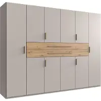 Die Möbelfundgrube Kleiderschrank Beige-Kaschmir - Artisan Eiche 270 cm 10-türig - DIGIT