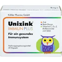 Köhler Pharma GmbH Unizink Immun Plus Kapseln für ein gesundes Immunsystem, 30 St. Kapseln