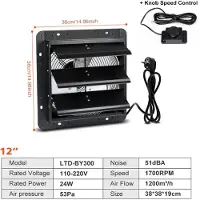 StarTech.com Abluftventilator - LTD-BY300 - EC-Motor - 1720 CFM (ca. 2920 m³/h) Hoher Luftdurchsatz - Für Dachboden, Gewächshaus, Garten - Hellgrau