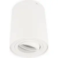 LED line Deckenleuchte ROLLO Aufbaustrahler Lampe Aufputz Leuchte Strahler Schwenkbar 45° Rund Weiss aus Aluminium mit Fassung GU10 5W Leuchtmittel Kaltweiß