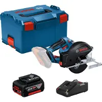 Bosch Akku-Kreissäge GKM 18V-50 Ø 136 mm / 1x 5,0 Ah + GAL 18V-40 in L-Boxx