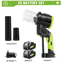 StarTech.com Elektrisches Luftgebläse/Laubbläser - Kabellos handgeführt, Turbomodell - 5.000 W - 38.000 U/min - Bürstenloser Motor - 2 Akkus, EU-Stecker - Gold