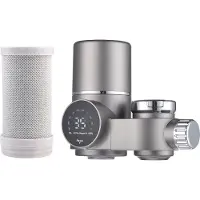 Homelody Wasserfilter für Wasserhahn mit Blaulicht-Sterilisation, Wasserfilter für Standard-Wasserhähne mit 2 Pack Wasserfilter Cartridges