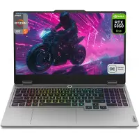 Lenovo LOQ 15AHP10 Gaming Laptop, Ryzen 5 220, 15.6" FHD (1920x1080) IPS Display, RTX 5050, Deutsches Tastatur-Layout, W11 Home, Luna Grey, 64 GB RAM | 2 TB SSD