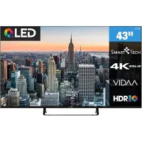 Smart Tech 43QV02V QLED Fernseher 43 Zoll Smart TV VIDAA HDR Fernseher mit 4K UHD, Bluetooth (2026)