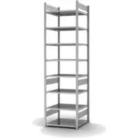 Proregal Aktenregal Stecksystem T-Profil Grundregal HxBxT 270 x 75 x 60 cm 8 Ebenen Fachlast 90 kg Beidseitig Nutzbar Verzinkt