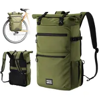 RockBros 3in1 Fahrradtasche für Gepäckträger Multifunktional 11-16L Volumen Gepäckträgertasche Rucksack mit Laptopfach Grün