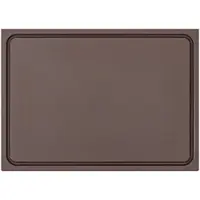 Morleos Muvell Schneidebrett Kunststoff HDPE500 | Braun 60x40x2 cm | Schneidbrett | Gastro Profi HACCP gegartes Fleisch Küchenbrett | 1 Seite mit Saftrinne |