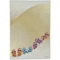 Sansibar Teppich "Rantum Beach SA-017", rechteckig, 5 mm Höhe, Flachgewebe, modernes Design, Motiv Badelatschen, Outdoor geeignet
