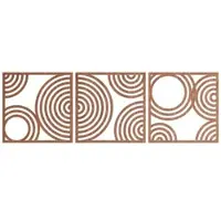 WANDStyle Wanddeko aus Holz Kreise 3-teilig 171 x 55 cm in der Farbe Mahagoni Furnier