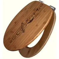 Banjado WC Sitz Bambus Holz Mit Gravur Toilettendeckel Mit Absenkautomatik Klodeckel WC-Sitz Soft Close Mit Motiv Astronomie 5