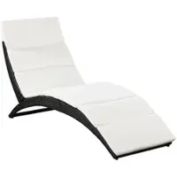 Furnicato Klappbare Sonnenliege Mit Auflage Poly Rattan Schwarz