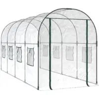 Furnicato Gewächshaus Transparent 160x400x190 cm PVC & Stahl