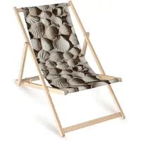 AllBags Holz Liegestuhl klappbar „Muscheln“ – Gartenstuhl Relaxstuhl Sonnenliege Balkon Terrasse