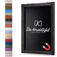 Die Kreidetafel Manufaktur Magnetische Kreidetafel - Magnettafel mit Holzrahmen / Schwarz 60x140cm