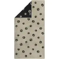 Cawö Handtuch We Love Dogs Paws Black/Beige (3er-Set)