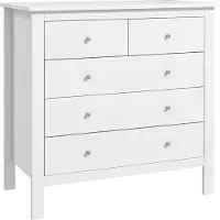 Slyrun Kommode, Sideboard, leises Öffnen/Schließen, Kippschutz, 79 x 39,5 x 80,5 cm, Weiß