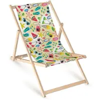AllBags Holz Liegestuhl klappbar „Summer Beach“ – Gartenstuhl Relaxstuhl Sonnenliege Balkon Terrasse