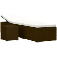 Furnicato Sonnenliege Mit Auflage Und Teetisch Poly Rattan Braun