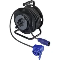 Sygonix SY-6684366 Kabeltrommel 25 m Schwarz CEE-Cara-Stecker