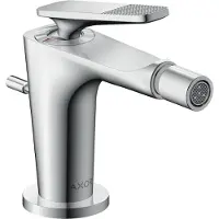 Hansgrohe AXOR Citterio C Einhebel-Bidetmischer, mit Zugstangen-Ablaufgarnitur, Cubic cut, 49211000, Farbe: Chrom