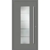 Haustuerenland.de AKTION Aluminium Haustür RC2 "BENJA" 90 mm Graualuminium RAL 9007 beidseitig innen öffnend DIN rechts