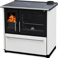 Plamen Küchenofen Holzherd 850 Glas Weiß Rechte Version und 8 kW