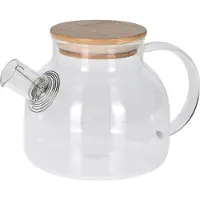 Eh Excellent Houseware Glas-Teekanne mit Bambusdeckel