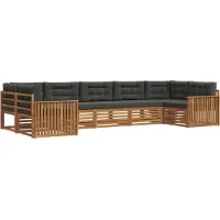 vidaXL Outdoor-Sofagarnitur 7 Stk. Natur und Anthrazit