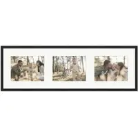 WANDStyle Galerierahmen G950 in Schwarz Gemasert 25 x 80 cm für 3 Bilder im Format 15 x 20 cm