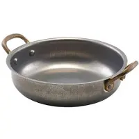 Genware Vintage Steel Runde Platte 15,5 x 4 Cm
