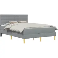 vidaXL Bettgestell mit Matratze Hellgrau 120 x 190 cm Stoff