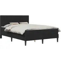 vidaXL Bettgestell mit Matratze mit Kopfteil Schwarz 160 x 200 cm Samt