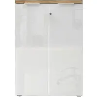 Based Schrank Easy Office Eichefarben/Weiß Hochglanz