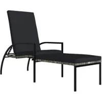 Furnicato Sonnenliege Mit Fußhocker Pe-rattan Grau