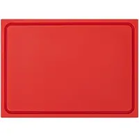 Morleos Muvell Schneidebrett Kunststoff HDPE500 | Rot 60x40x2 cm | Schneidbrett | Gastro Profi HACCP rohes Fleisch Küchenbrett | 1 Seite mit Saftrinne |