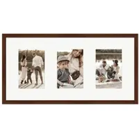 WANDStyle Galerierahmen G950 in Nussbaum-Optik 25 x 50 cm für 3 Bilder im Format 10 x 15 cm