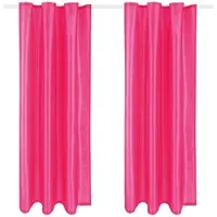 Arsvita 2er Pack Gardine Blickdicht Alessia mit Universalband 140 cm x 175 cm Pink