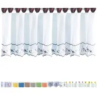 Arsvita Bistrogardine mit Schlaufen, ca. 150x45 cm "weinrot - Blumen"