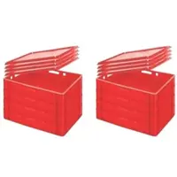 Proregal SuperSparSet 8 x Eurobehälter Fleischerkasten E1 Mit Auflagedeckel HxBxT 12,5 x 40 x 60 cm 25 Liter Rot Fleischerkiste Fleischkiste