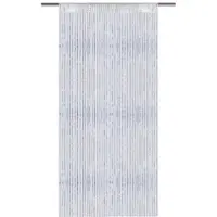 Arsvita Fadenvorhang Fadengardine Gardine Vorhang Metall-Optik 140 cm x 250 cm Stangendurchzug Weiß