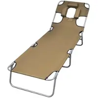 Furnicato Sonnenliege Klappbar Kopfkissen Verstellbare Rückenlehne Taupe