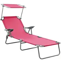 Furnicato Sonnenliege Mit Sonnendach Stahl Rosa