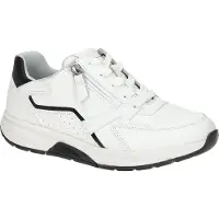 Gabor ROLLINGSOFT Damenschuhe - bequeme Schnür- Halbschuhe weiß