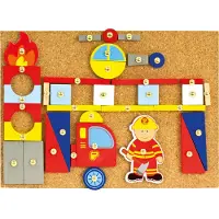 Bino hammerspiel Feuerwehr junior 25 cm Kork natur 168 Teile