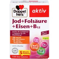 Queisser Pharma GmbH & Co. KG Doppelherz Jod+folsäure+eisen+b12 Tablet 150 St