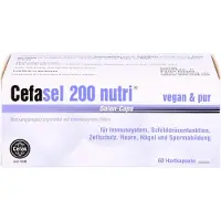 Cefak KG Cefasel 200 nutri Selen-Caps für Immunsystem, Schilddrüsenfunktion, Zellschutz, Haare, Nägel und Spermabildung, 60 St. Kapseln