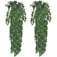Furnicato Künstlicher Efeu Grün 90 cm 2 Stück
