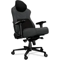 Yumisu Gaming Stuhl 2053 Magnetic Verstärkte Stahlkonstruktion, bis 150kg Belastbar, Rückenlehne und Sitz aus Kaltschaum GRAU SCHWARZ Stoff
